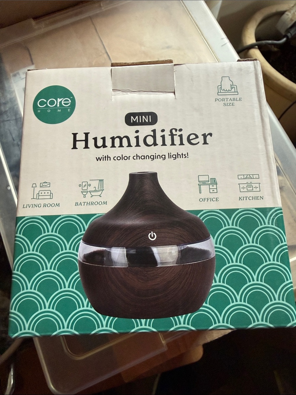 Mini Humidifier in Dark Wood Grain